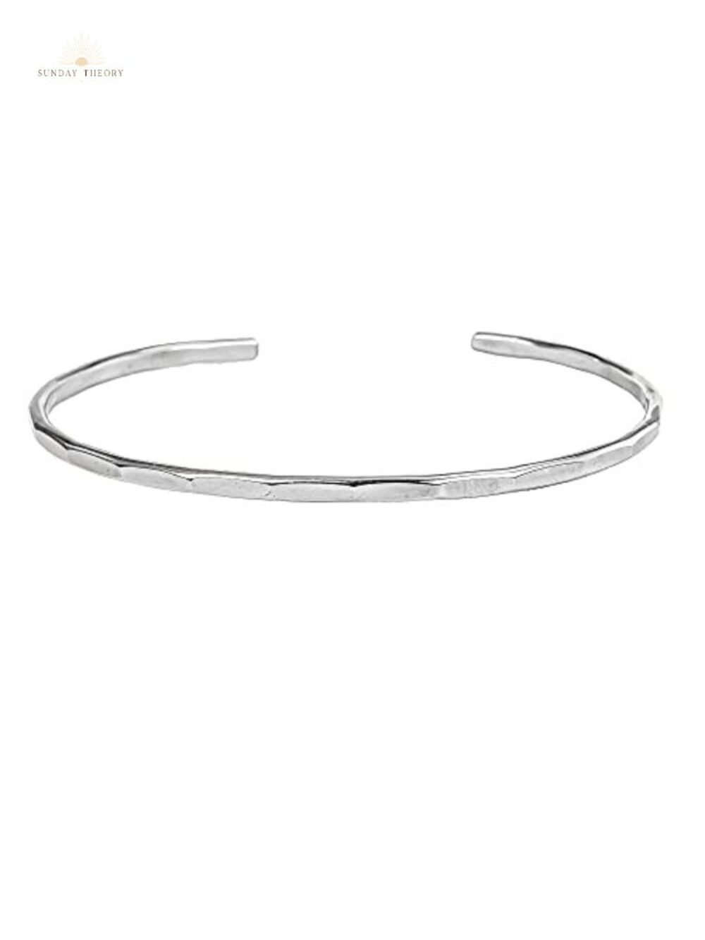 Handmade Hammered Cuff Bracelet Women Solid Sterling Silver